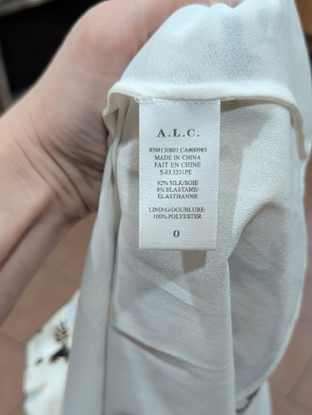 A.L.C. Ivory Mini Skirt with Black Floral Print - Picture 5 of 5
